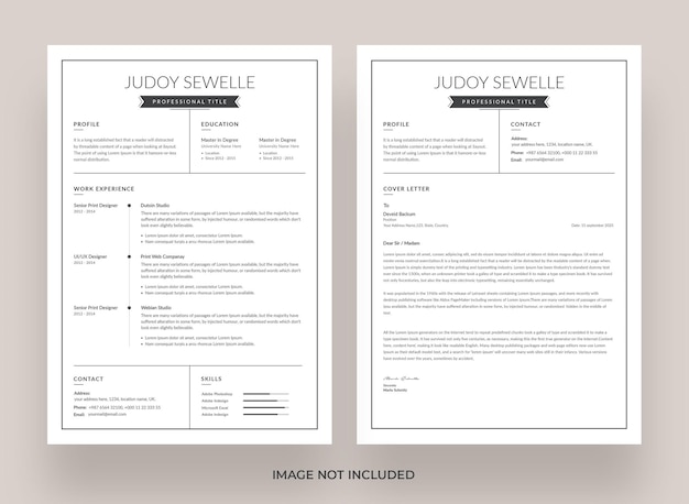 Minimalistisch curriculum vitae-sjabloon