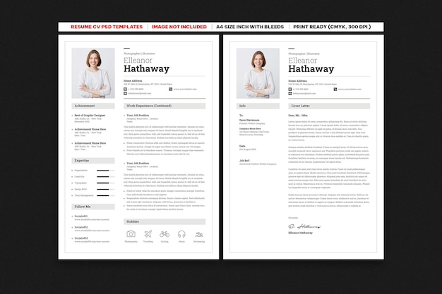 PSD minimalistisch cv of cv-template