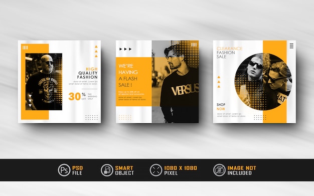 Minimalistisch Geel Instagram Social Media Postbannersjabloon