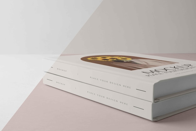 Minimalistisch mock-up boek arrangement