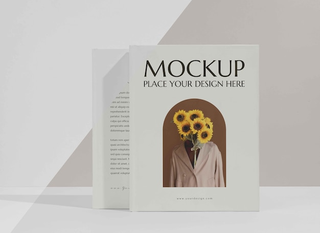 Minimalistisch mock-up boek arrangement