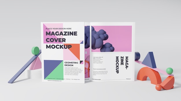 PSD minimalistisch tijdschrift mock-up arrangement