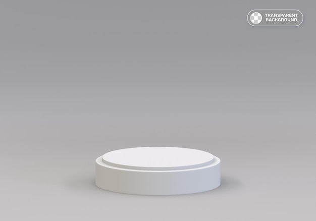 Minimalistisch wit podium met een schone ronde vorm in een doorzichtige PNG perfect voor productvertoning