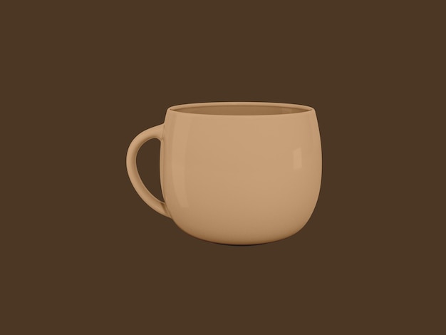 Minimalistische beige keramische beker met handvat