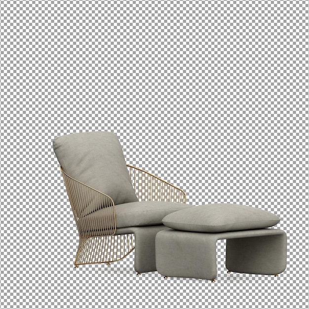 Minimalistische fauteuil in 3d-rendering