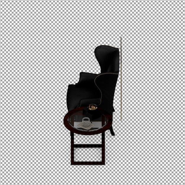 Minimalistische fauteuil in 3d-rendering