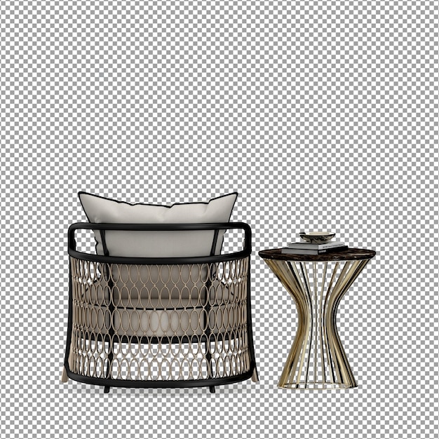 PSD minimalistische fauteuil in 3d-rendering