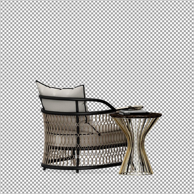 Minimalistische fauteuil in 3d-rendering