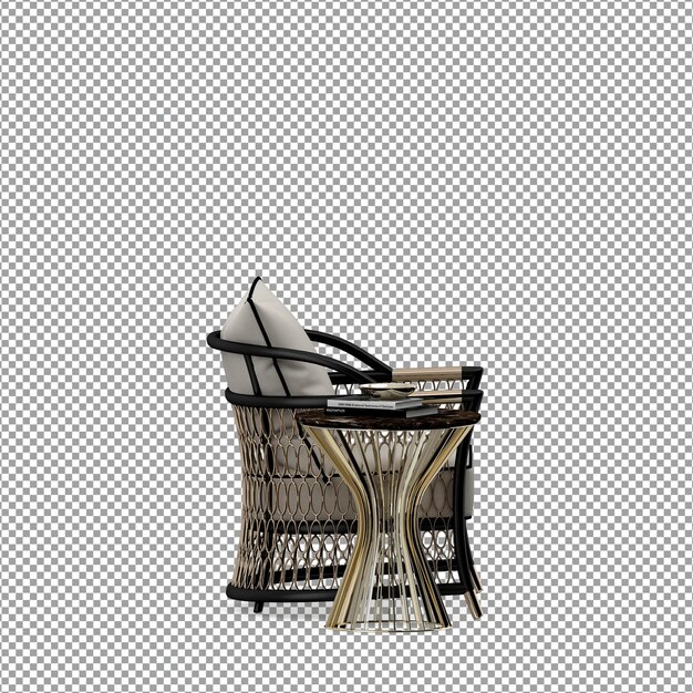 Minimalistische fauteuil in 3d-rendering