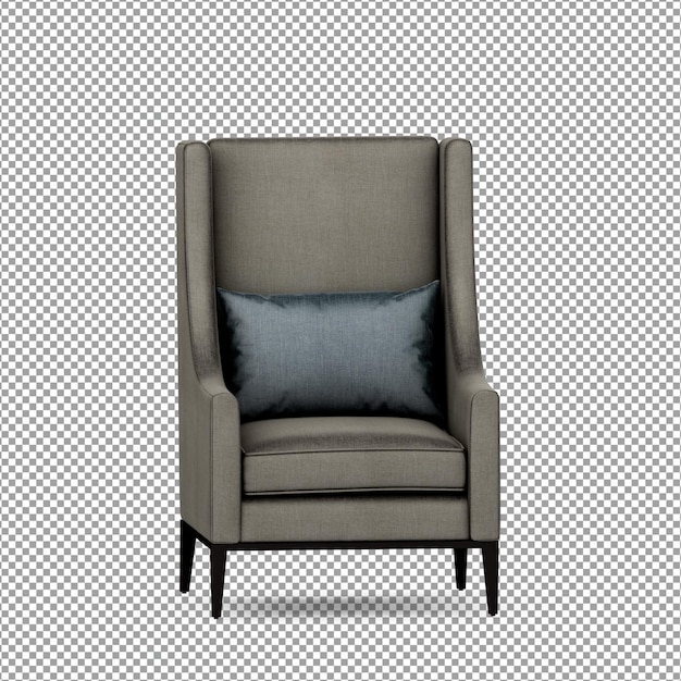 Minimalistische fauteuil in 3d-rendering