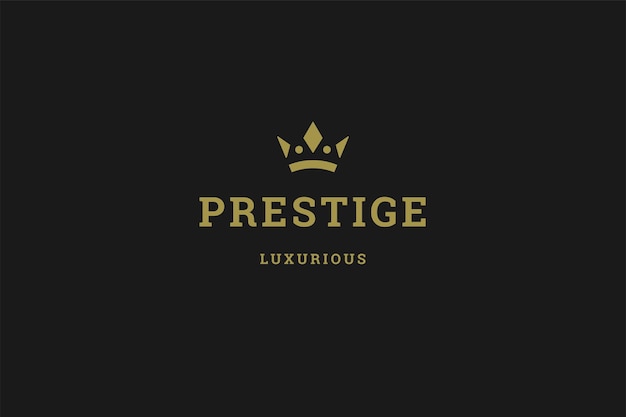 Minimalistische gouden sieraden kroon monarchie insignes luxe logo decoratief ontwerp
