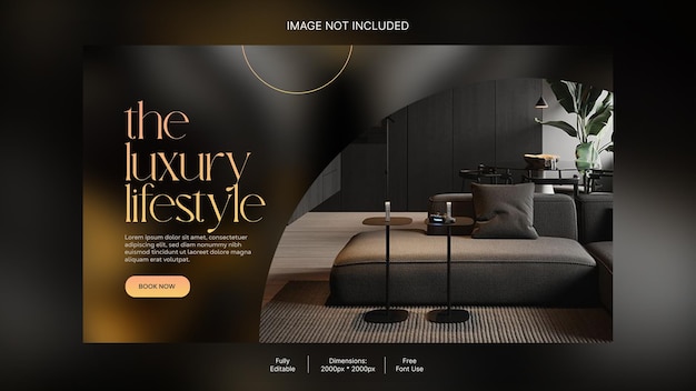 PSD minimalistische luxe websitebanner