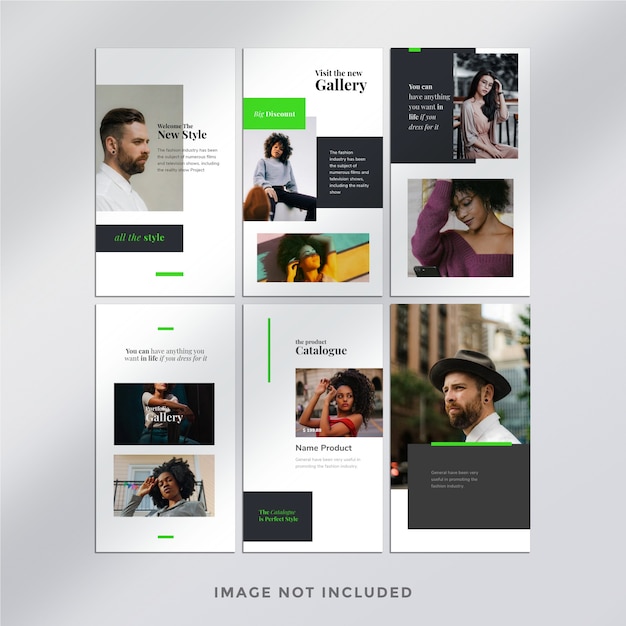 PSD minimalistische mode instagramverhalen bundelsjabloon
