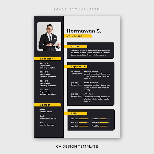 minimalistische moderne eenvoudige CV-ontwerpsjabloon