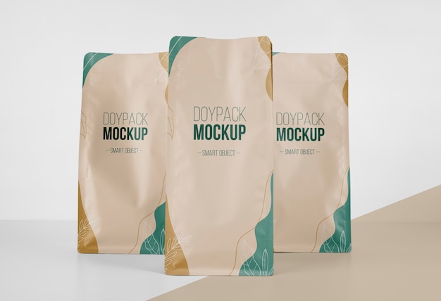 Minimalistische opstelling van doypack-mock-up