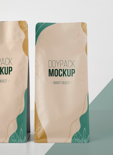 Minimalistische opstelling van doypack-mock-up