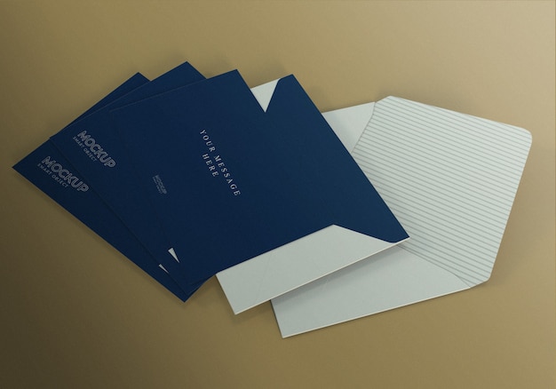 Minimalistische realistische envelop mockup sjabloon