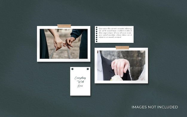 Minimalistische romantische mockup-sjabloon voor moodboards