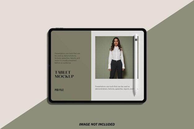 Minimalistische tablet scherm mockup