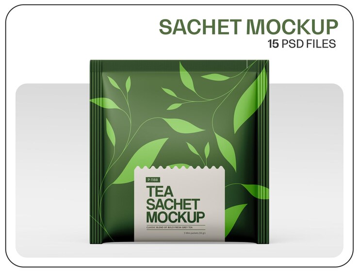 PSD minimalistische vierkante theeverpakking mockup highresolution psd