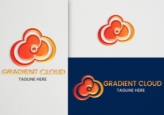 Minimalistisk, elegant logo-mockup med stregtegning Premium PSD
