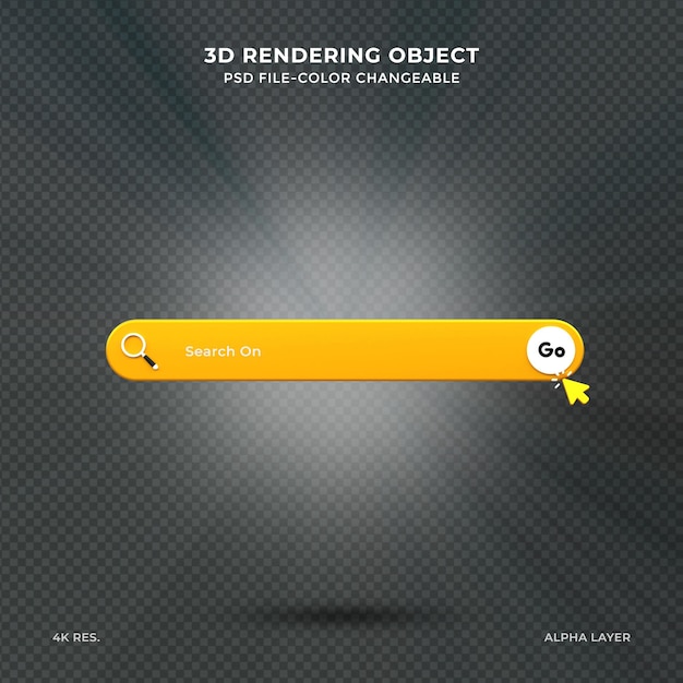 Minimalistisk, realistisk, tom 3D-sökfält på rosa bakgrund, webbsök-koncept, 3D-rendera