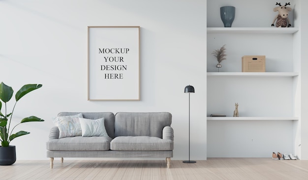 Minimalistyczna maketa salonu