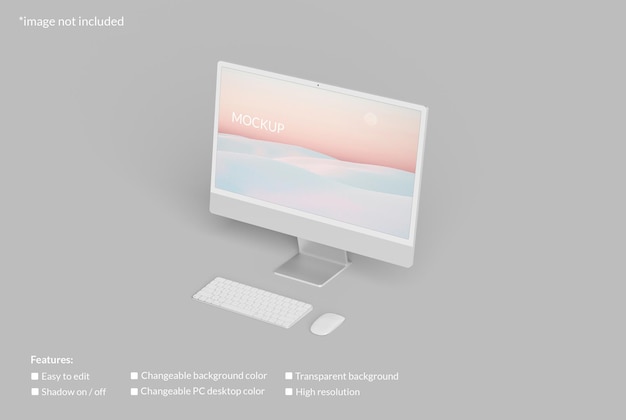 Minimalistyczna Makieta Ekranu Komputera Stacjonarnego