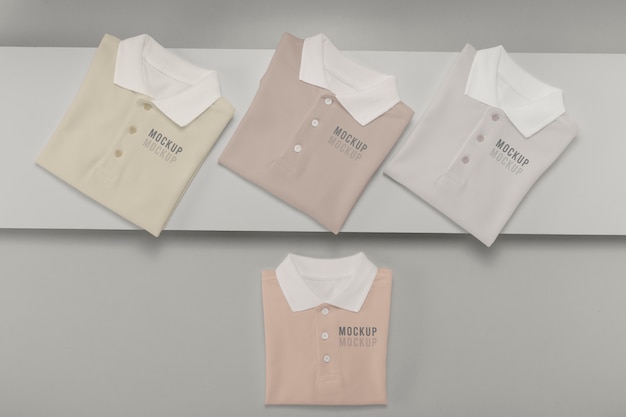 PSD minimalistyczna makieta projektu koszulki polo