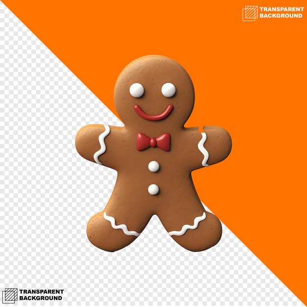 PSD minimalistyczny 3d model gingerbread man