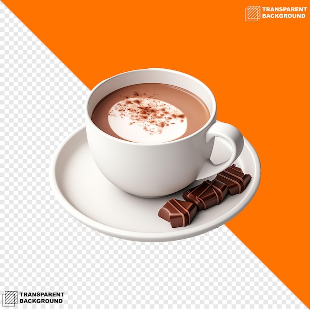 PSD minimalistyczny 3d model gorącego kakao