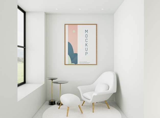 PSD minimalistyczny asortyment domu z widokiem z przodu z makietą ramy