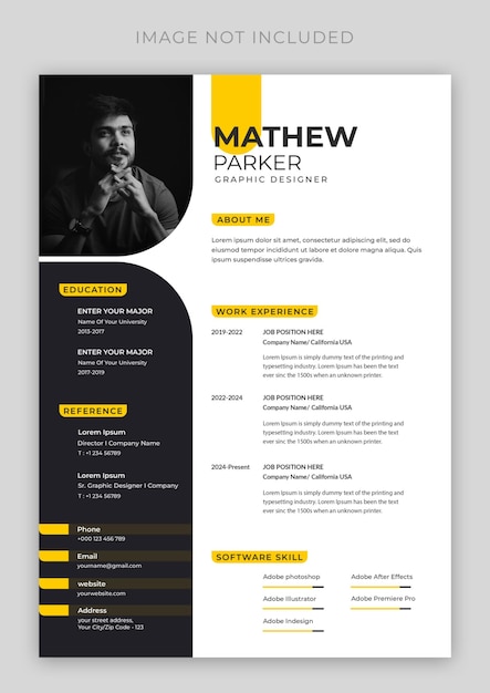 Minimalistyczny portfolio życiorysów lub szablon życiorysu