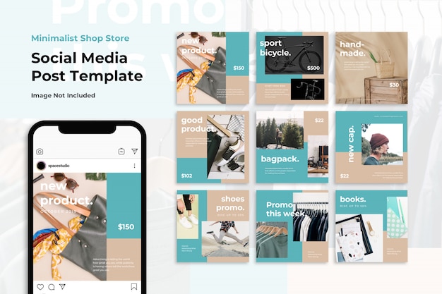 Minimalistyczny sklep Sklep Wyprzedaż Media społecznościowe Szablony Instagram