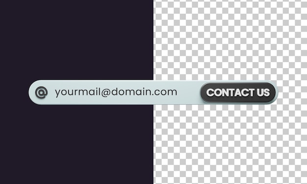 PSD minimalistyczny szablon kontaktu e-mail w renderowaniu 3d