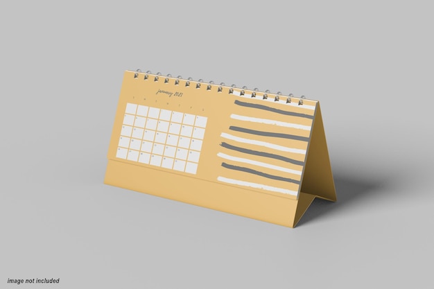 PSD minimalna makieta kalendarza poziomego na biurko