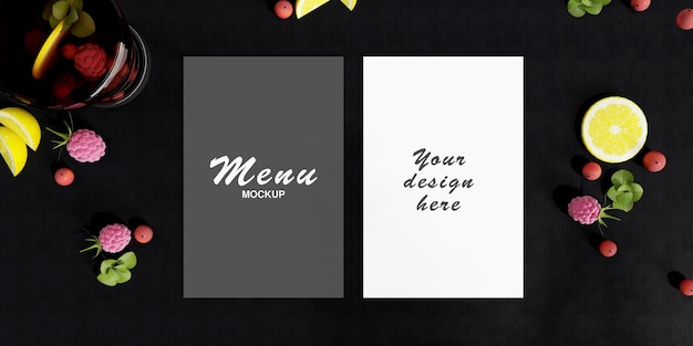 PSD minimalna makieta menu owoców a5