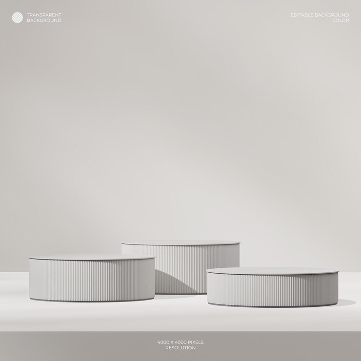 PSD minimalny biały obraz 3d renderuje przezroczyste tło podium cylindra w kwadracie