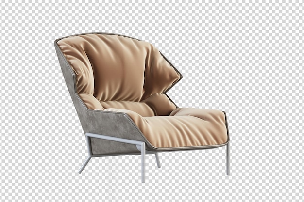 Mininal modern chair in 3d rendering isolated