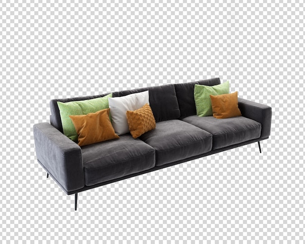 PSD mininal modern sofa in 3d rendering isolated