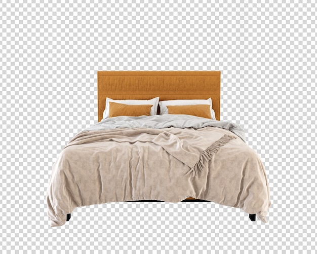 PSD mininal modernbed in 3d-rendering geïsoleerd