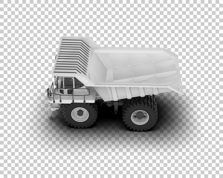 PSD mining truck isolated on background 3d rendering illustration
