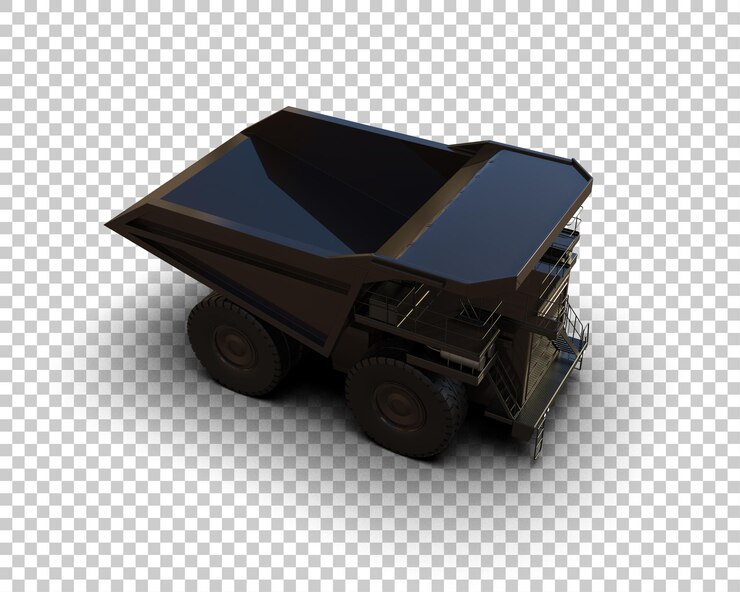 PSD mining truck isolated on background 3d rendering illustration
