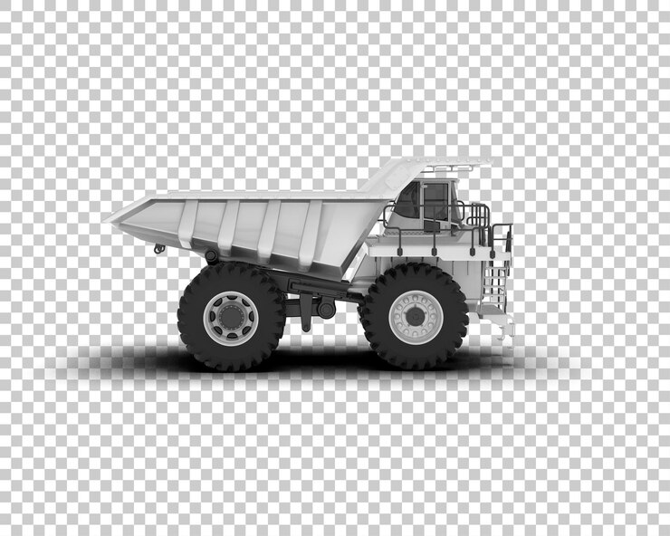 PSD mining truck isolated on background 3d rendering illustration