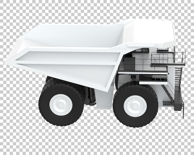 PSD mining truck on transparent background 3d rendering illustration