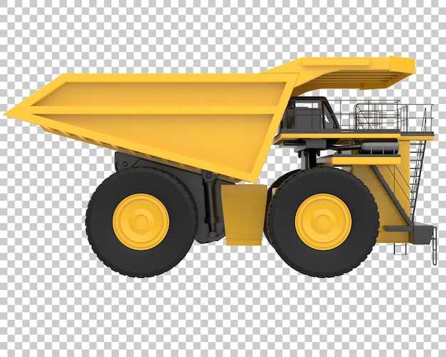 PSD mining truck on transparent background 3d rendering illustration