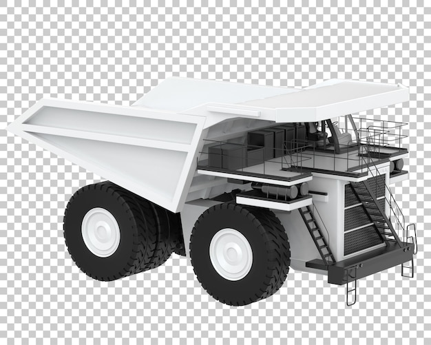 Camion da miniera su sfondo trasparente 3d rendering illustrazione