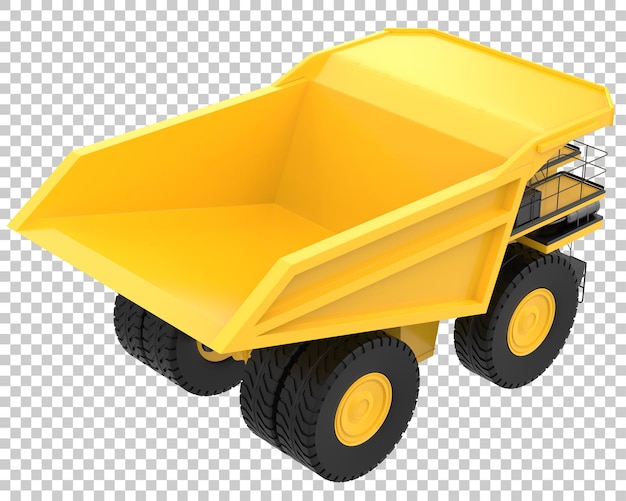 PSD mining truck on transparent background 3d rendering illustration