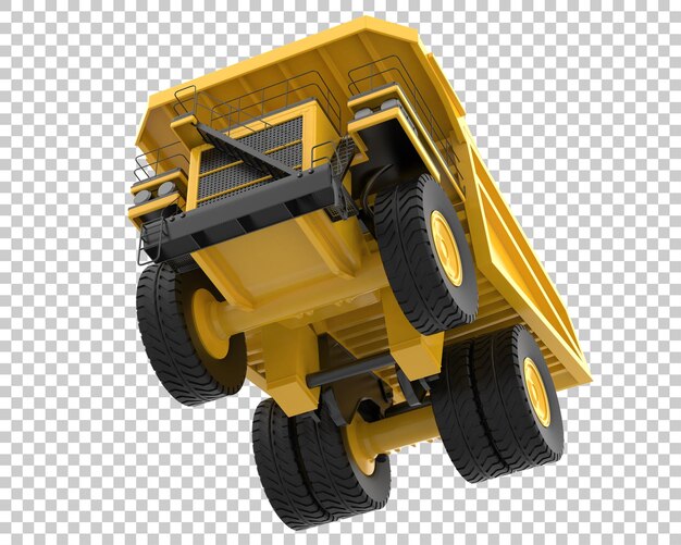 PSD mining truck on transparent background 3d rendering illustration