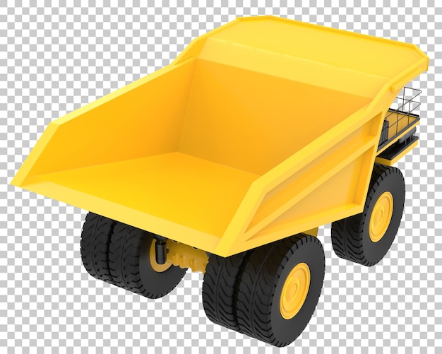 Mining truck on transparent background 3d rendering illustration